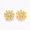Golden Plated Alloy Enamel Cabochons, Daisy, Yellow, 18.5~20x2.5~3.5mm
