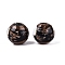 Handmade Gold Sand Lampwork Beads, Round, Black, 12mm, Hole: 1.4mm