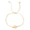 Elegant Golden Edge Glass Link Bracelets for Girlfriend and Family, Light Goldenrod Yellow, 11 inch(28cm)