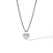 Retro 304 Stainless Steel Pendant Hip-hop Necklaces, Silver Color Plated, Heart, 21.65 inch(55cm)
