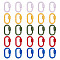 5Pcs 5 Colors Baking Paint Alloy Screw Locking Carabiners, Carabiner Enamel Oval Clasp, Mixed Color, 36.5x22x8mm, Inner Diameter: 28.5x12mm, 1pc/color