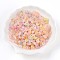 Frosted Transparent Acrylic Beads, Flower, with Gold Foil , Colorful, 5.5~6x3mm, Hole: 1.5mm,  about 10860pcs/500g.