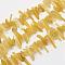 Natural Citrine Beads Strands, Tusk, Faceted, 10~25x2~4mm, Hole: 0.5mm, about 16.1 inch
