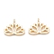 Brass Charms, Long-Lasting Plated, Lotus, Real 18K Gold Plated, 10.5x12.5x1.5mm, Hole: 1mm