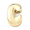 Brass Initial Beads, Real 18K Gold Plated, Long-Lasting Plated, Rack Plating, Lead Free & Cadmium Free, Letter C, 21.5x13.5x6.5mm, Hole: 8.5x3.5mm