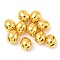 Electroplated Shell Pearl Beads, Easter Egg, Gold, 15~16x13~14mm, Hole: 1~1.2mm
