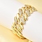 Brass Link Chain Bracelets for Women, with Cubic Zirconia, Long-Lasting Plated, Cadmium Free & Lead Free, Rack Plating, Real 18K Gold Plated, 8-1/4 inch(21cm)