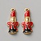 10Pcs Alloy Enamel Pendants, Golden, Lipstick, Red, 26x11x3.5mm, Hole: 1.8mm