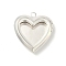 Heart Brass Locket Pendants, Rack Plating, Long-Lasting Plated, Lead Free & Cadmium Free, 925 Sterling Silver Plated, 24x23x4.5mm, Hole: 2mm, Inner Diameter: 16.5x16mm