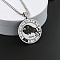 201 Stainless Steel Pendant Necklaces with Alloy Box Chain, Stainless Steel Color, Flat Round Constellation Pattern, Taurus, 23.62 inch(60cm)