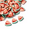 Handmade Polymer Clay Cabochons, Fruit Theme, Red, Watermelon, 9.5~11x9.5~11.5x2mm, 2678pcs/500g