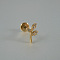 G23 Titanium Alloy Pave Clear Cubic Zirconia Labrets, Leaf, Golden, 8mm, Pin: 1.2mm