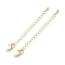 Teardrop Brass End with Chain, Lead Free & Cadmium Free, Rack Plating, Long-Lasting Plated, Real 18K Gold Plated, 66mm