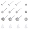 304 Stainless Steel Stud Earring Findings, with Plastic Ear Nuts, Stainless Steel Color, 260pcs/box