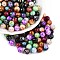 Baking Painted Glass Beads, Round, Mixed Color, 8~8.5mm, Hole: 1.4~1.6mm