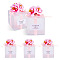 Clear PVC Candy Gift Packaging Boxes with Ribbon & Artificial Flower, Foldable Storage Boxes for Wedding, Square, Pink, Finished Product: 7x7x7cm