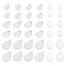 DIY Blank Teardrop Dome Pendant Making Kit, Including 304 Stainless Steel Pendant Cabochon Settings, Glass Cabochons, Stainless Steel Color, 120Pcs/box