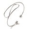 Non-Tarnish Curve Open Cuff Bangles for Women, 304 Stainless Steel Torque Bangles, Stainless Steel Color, 7/8 inch(2.35cm), Inner Diameter: 2-1/4x2-5/8 inch(5.8x6.7cm)