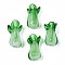Handmade Lampwork Beads, Cabbage, Green, 19~20.5x10~12.5x10~12mm, Hole: 0.8~2mm