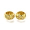 925 Sterling Silver Cubic Zirconia European Beads, Real 18K Gold Plated, 10.5x5.5mm, Hole: 7mm