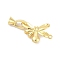 Brass Fold Over Clasps, Bowknot, Real 18K Gold Plated, 32mm