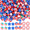 320Pcs 4 Styles Independence Day Handmade Polymer Clay Beads, Mixed Color, 8.5~11x9~11x4~5mm, Hole: 1.4~2mm, 80pcs/style
