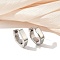 304 Stainless Steel Polishing Effect Hoop Earrings, Stainless Steel Color, 13x13.5x4mm