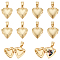 Rack Plating Brass Locket Pendants, Long-Lasting Plated, Heart, Real 18K Gold Plated, 15x13x4.5mm, Hole: 5.5x4mm