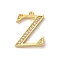 Rack Plating Brass Micro Pave Cubic Zirconia Pendant, Greek Alphabet, Real 18K Gold Plated, Letter Z, 12.5x16x1.6~1.7mm, Hole: 1.1mm