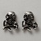 Alloy Cabochons, Nail Art Decoration Accessories for Women, Skull, 13x9.5x3.5mm