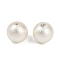 Compressed Cotton Pearl Beads, Eco-Friendly, Round, Floral White, 8mm, Hole: 1.4mm