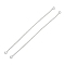 Brass Ends with Chain, Rack Plating, Long-Lasting Plated, Lead Free & Cadmium Free, Platinum, 96mm, Hole: 2mm