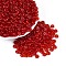 Transparent Colours Glass Seed Beads, Rondelle, Round Hole, FireBrick, 6~6.5x3mm, Hole: 1.2~1.4mm, about 2500pcs/pound