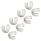 Brass Bead Frame, with 2 Hole, Half-round, Silver, 6.5x13x4.5mm, Hole: 1mm