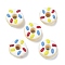 Handmade Porcelain Enamel Beads, Donut, Bright Glazed Porcelain, White, 18.5x7.5~10mm, Hole: 2mm