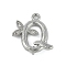 Brass Crystal Rhinestone Letter Links Connector Charms, Real Platinum Plated, Letter Q, 15x14x4mm, Hole: 1.2mm and 1.5mm