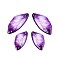 Transparent Epoxy Resin Pendants, Wings Charms, with Paillette, Dark Orchid, 39x18x2.5mm, Hole: 1.2mm