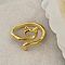 Alloy Open Cuff Rings for Women, Cat Shape, Golden, Inner Diameter: 16~19mm