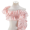 Polyester Ruffled Ribbon, Pleated Wavy Ribbon, for Garment Accessories, Pink, 6-1/4~6-3/4 inch(160~170mm)