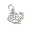 Brass Charms, Chef Hat, with Jump Ring, Cadmium Free & Lead Free, Rack Plating, Long-Lasting Plated, Platinum, 11.5x12.5x2.5mm, Hole: 3.4mm