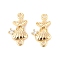 Brass Clear Cubic Zirconia Starfish Shell Shape Connector Charms, Cadmium Free & Nickel Free & Lead Free, Real 18K Gold Plated, 15x9x4mm, Hole: 1.2mm