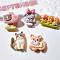 Opaque Resin Decoden Cabochons, Cat Shape & Dog & Handrail, Mixed Color, 15~23x19.5~24.5x6.5~8mm