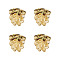 4Pcs Handmade Lampwork Beads, Raspberry, Goldenrod, 12.5x10~12mm, Hole: 1.6mm