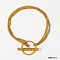304 Stainless Steel Curb Chain Multi-strand Bracelets, with Toggle Clasps, Golden, 6-3/4 inch(17cm)