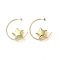 Ion Plating(IP) 304 Stainless Steel Stud Earrings, Star, Golden, 46.5x2mm