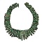 Synthetic Imperial Jasper Graduated Beads Strands, Dyed, Nuggets, Top Drilled, Green, 17~45x4.5~7.5x6~7mm, Hole: 1mm, about 63pcs/strand, 12.20 inch(31cm)