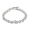 Non-Tarnish 304 Stainless Steel Textured Rolo Chain Bracelet, Stainless Steel Color, 8-1/4 inch(21cm)