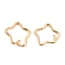 Brass Open Linking Rings, Star Rings, Real 18K Gold Plated, 24 Gauge, 8x8x0.5mm, Inner Diameter: 6mm