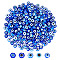 300Pcs Handmade Lampwork Beads, Flat Round with Evil Eye, Blue, 4.5x2.5mm, Hole: 0.6mm