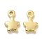 Rack Plating Brass Charms, Long-Lasting Plated, Lead Free & Cadmium Free, Star, 9.5x6.5x2mm, Hole: 1.4mm